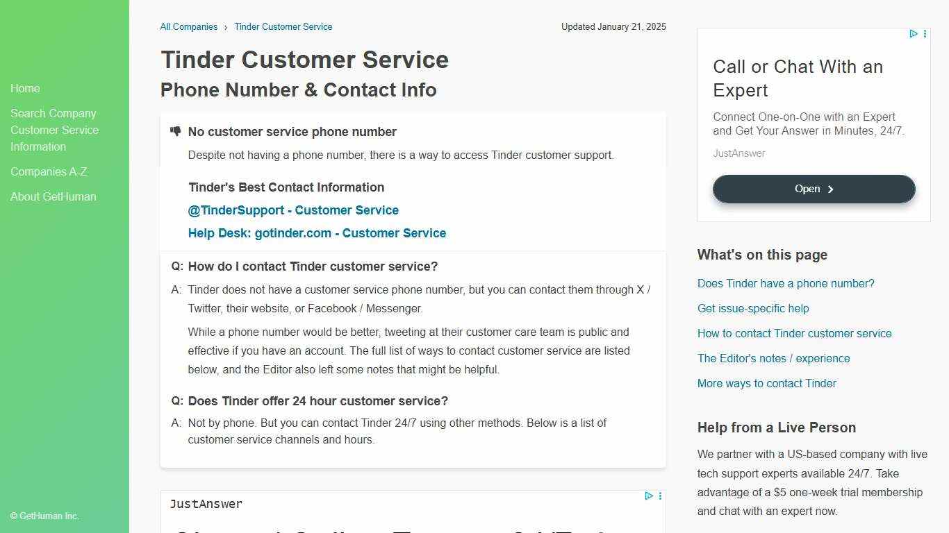 Tinder Customer Service Contact Information & Live Support